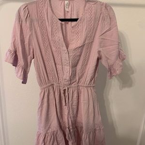 BLUSH RUFFLE DRESS!